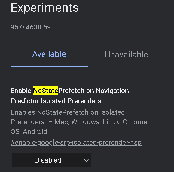 NOSTATE PREFETCH 스크린샷